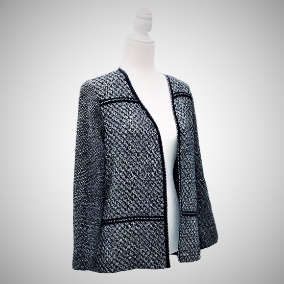 CHARTER CLUB Multi Textured Tweed Cardigan Jacket Size M Petite - Picture 2 of 7